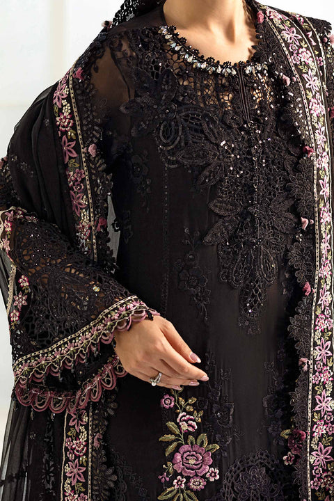 3 Piece Unstitched Embroidered Chiffon Suit | MPC-25-104